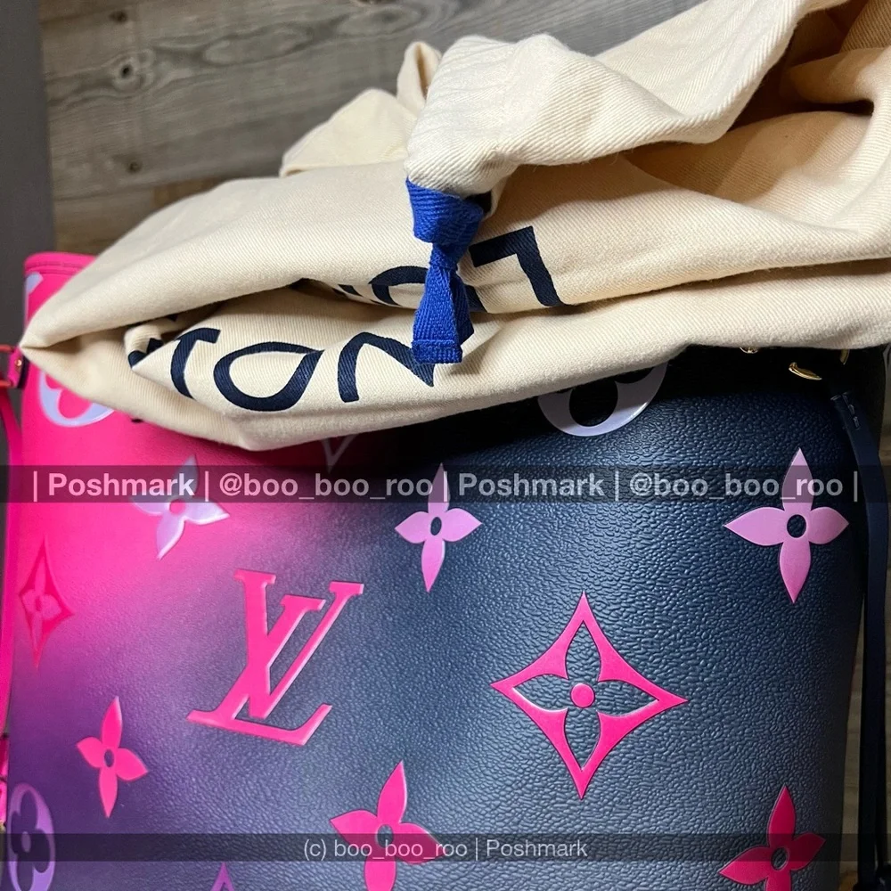 Louis Vuitton Neverfull MM Gradient Pink, Blue, Purple Tote (& Zip Wallet) - Picture 15 of 16